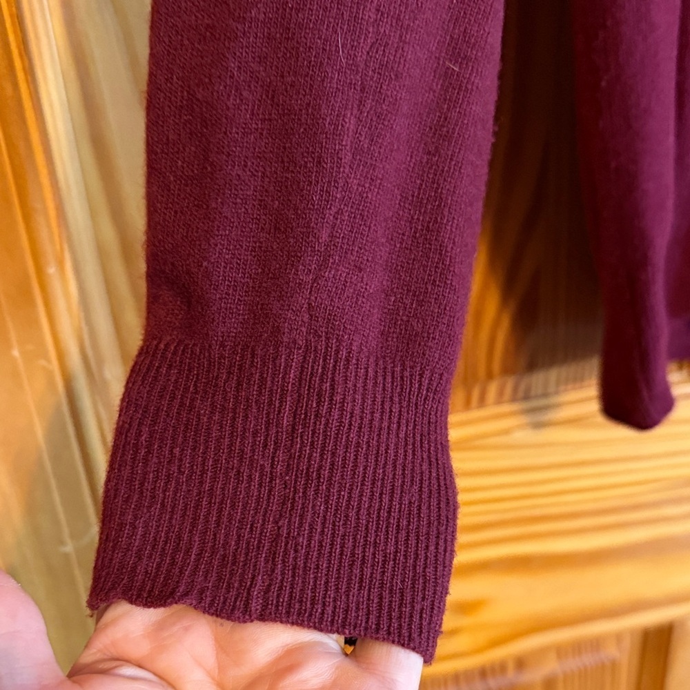 J. Crew Deep Red V-Neck Cardigan- Wool and Cashmere blend - Picture 5 of 9